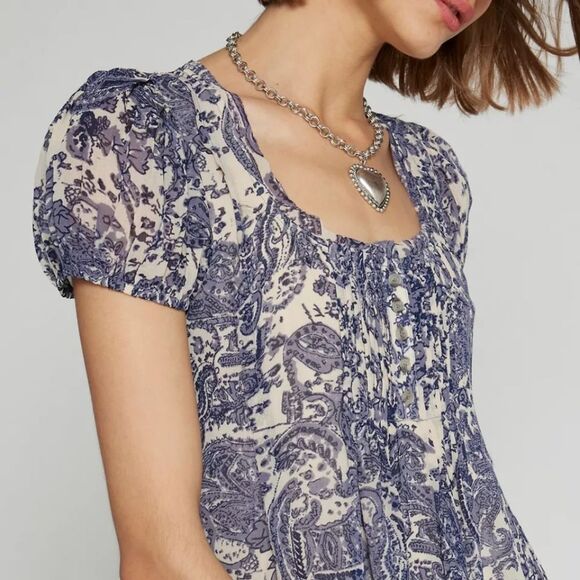 Kimchi Blue Babydoll romantic Mini swing toile Dress size s - Picture 5 of 5